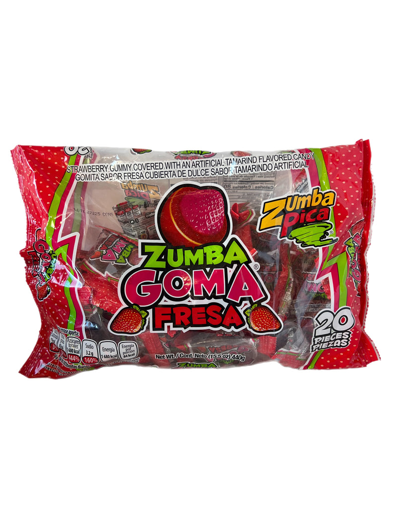 Zumba Goma Fresa Zumba Pica - MexicanCandy.com